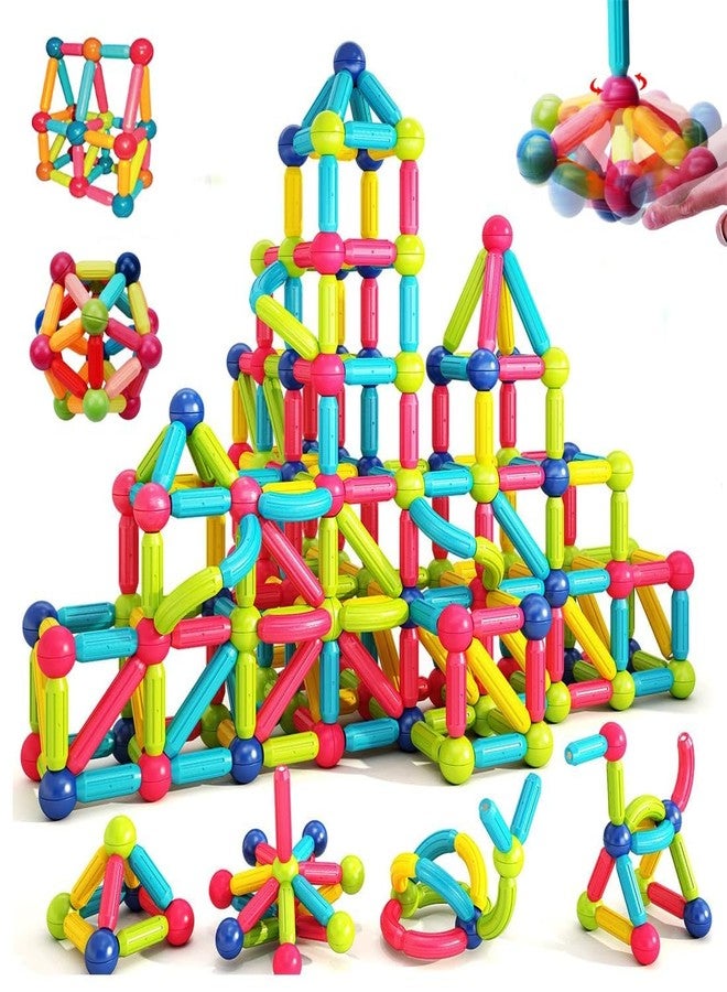 PN AVAN Magnetic Sticks & Balls Set for Kids,Toys for Kids,Magnetic Toys STEM Building Set for Kids Age 3+ Years Old Educational Stem Learning Magnet Stick with Balls Game Set(Multi,Pack of 84) - Image 1